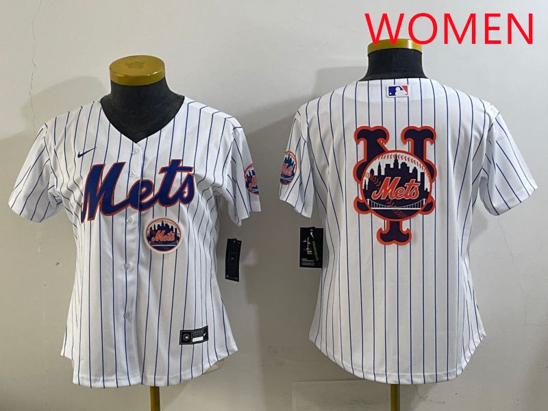 Women New York Mets Blank White Stripe Game 2025 Nike MLB Jersey style 10